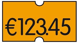 PrinterLabels AS Preisetiketten leuchtorange permanent 21,6 x 12,0 mm, 45 Rollen