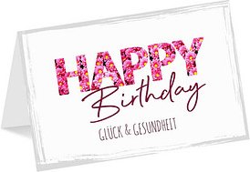 LUMA Geburtstagskarte Schrift pink LU2463 weiß/pink DIN B6, 1 St.