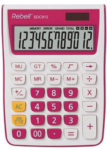 Rebell SDC912 Tischrechner pink/weiß
