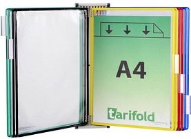 tarifold Wand-Sichttafelsystem 414609 DIN A4 farbsortiert mit 10 St. Sichttafeln