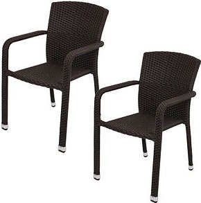 Thumbnail - Garden Pleasure Gartenstühle mit Armlehnen Getafe coffee, 2 St.