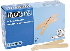 HYGOSTAR Mundspatel in der Spenderbox BIO, Holz, 100 St.