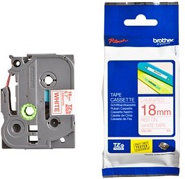 Thumbnail - brother Schriftband TZe-242 TZE242, 18 mm, rot auf weiß, 1 St.