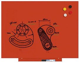 Thumbnail - rocada Whiteboard Skinwhiteboard 55,0 x 75,0 cm orange Stahl