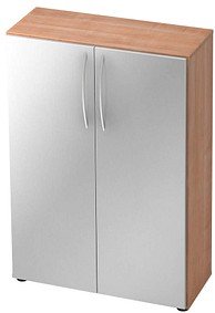 HAMMERBACHER Aktenschrank 4550, V4550/N/S/BM nussbaum, silber 2 Fachböden 80,0 x 34,6 x 114,4 cm