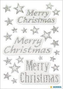 HERMA Aufkleber 3731 Merry Christmas, silber, 24 Etiketten