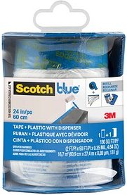 Scotch Blue™ Abdeckfolie mit Abroller transparent 60,9 cm x 27,4 m 1 Rolle