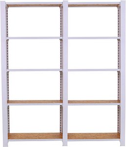 Thumbnail - Simonrack Weitspannregal OFFICLICK 8425437127427 weiß, braun 160,0 x 30,0 x 210,0 cm