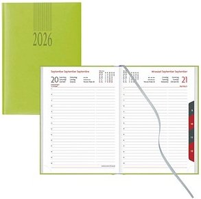 Lediberg Buchkalender Tagesplaner 2026 lemongreen