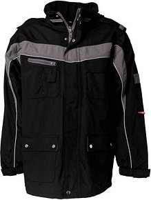 Thumbnail - PLANAM® unisex Winterjacke PLALINE schwarz, zink Größe L