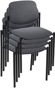 Thumbnail - Nowy Styl Besucherstühle Styl STYL BLACK C-38 4ER anthrazit Stoff, 4 St.