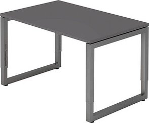 Thumbnail - HAMMERBACHER RS12 höhenverstellbarer Schreibtisch grafit rechteckig, Kufen-Gestell grau 120,0 x 80,0 cm