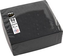 PROnappe Servietten schwarz 2-lagig 20,0 x 20,0 cm, 50 St.