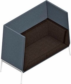 Quadrifoglio 2-Sitzer Besprechungsecke Accord braun, grau weiß Stoff, 1 St.