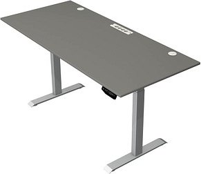Thumbnail - Kerkmann Move 1 plus elektrisch höhenverstellbarer Schreibtisch grafit rechteckig, T-Fuß-Gestell grau 180,0 x 80,0 cm