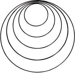 Rayher Metallringe-Set beschichtet schwarz Ø je 1 Stück 10,0/15,0/20,0/25,0/30,0 cm, 5 St.