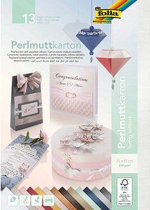 folia Tonpapier Perlmuttkarton farbsortiert 250 g/qm 13 St.