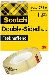 Scotch doppelseitiger Klebefilm transparent 12,0 mm x 22,8 m 1 Rolle