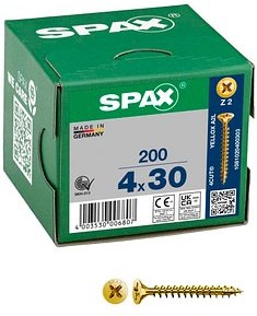 SPAX® Universalschrauben Z2 Senkkopf YELLOX 1081020400303 4 mm x 30 mm, 200 St.