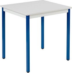 SODEMATUB Mehrzwecktisch lichtgrau, blau rechteckig, Vierkantrohr blau, 70,0 x 60,0 x 74,0 cm