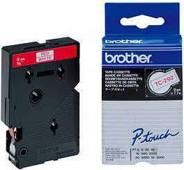 brother Schriftband TC-292 TC292, 9 mm rot auf weiß, 1 St.