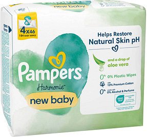 Pampers® Feuchttücher new baby Harmonie™ 1-lagig weiß, 184 St.
