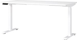 GERMANIA Mailand höhenverstellbarer Schreibtisch weiß rechteckig, T-Fuß-Gestell weiß 160,0 x 80,0 cm