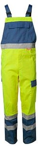 Thumbnail - PLANAM® unisex Warnschutz-Latzhose MAJOR PROTECT warngelb, kornblau Größe 106