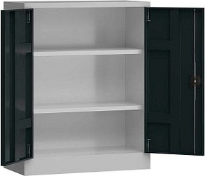ClassiX Stahlschrank X-530318 anthrazit, lichtgrau 2 Fachböden 80,0 x 38,0 x 100,0 cm, aufgebaut, 1 St.