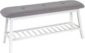 Thumbnail - HAKU Möbel Schuhbank 18338 weiß, grau Stoff 100,0 cm