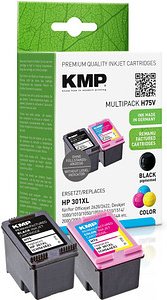 KMP H75V schwarz, color Druckerpatronen kompatibel zu HP 301XL (CH563EE/CH564EE), 2er-Set