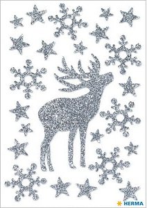 HERMA Aufkleber 3727 Hirsch, silber, 20 Etiketten