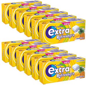 extra® Refreshers TROPICAL Kaugummis 12 x 8 Stück