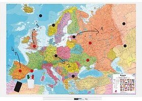 rocada Whiteboard Skin MAP Europa 150,0 x 100,0 cm bunt Stahl