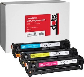 dots cyan, magenta, gelb Toner kompatibel zu HP 131A; Canon 731(U0SL1AM; 6271B002/6270B002/6269B002), 3er-Set