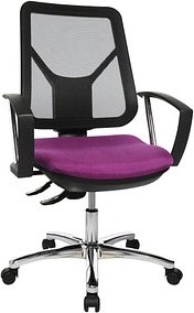 Topstar Bürostuhl Ergo Steel Net Stoff lila, Gestell chrom