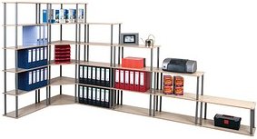 SZ Metall Bücherregal buche, ahorn 68,5 x 30,0 x 142,0 cm, 1 St.