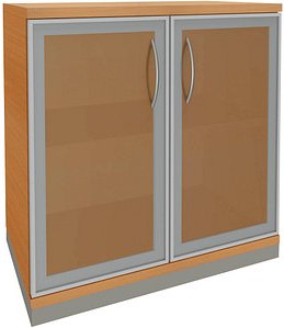 Thumbnail - fm Aktenschrank Sidney, 4260267329115 buche, Acrylglas satiniert 1 Fachboden 80,0 x 44,2 x 78,1 cm