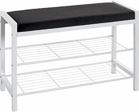 HAKU Möbel Schuhbank 54343 weiß, schwarz Metall 75,0 cm