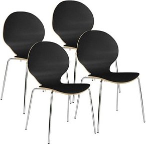 Thumbnail - Nowy Styl Schalenstühle Cafe VI schwarz Holz, 4 St.