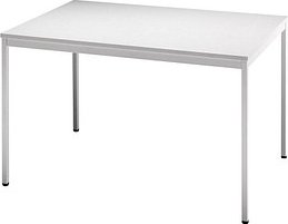 Thumbnail - HAMMERBACHER Mehrzwecktisch lichtgrau rechteckig, Vierkantrohr grau, 120,0 x 80,0 x 72,0 cm