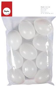 Rayher Plastik-Figuren weiß Eier Ø 6,0 cm, 10 St.