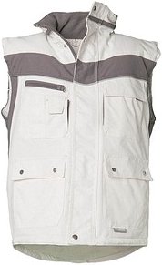 Thumbnail - PLANAM® unisex Winterweste PLALINE weiß, zink Größe 4XL