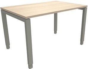 fm Sidney höhenverstellbarer Schreibtisch akazie rechteckig, 4-Fuß-Gestell Quadratrohr silber 120,0 x 80,0 cm