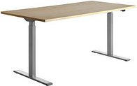 Topstar E-Table elektrisch höhenverstellbarer Schreibtisch ahorn rechteckig, T-Fuß-Gestell grau 160,0 x 80,0 cm