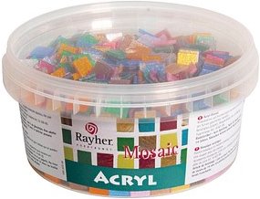 Rayher Mosaiksteine mehrfarbig Acryl glitter, 1 Pack