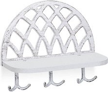 relaxdays Schlüsselbrett weiß mit 6 Haken