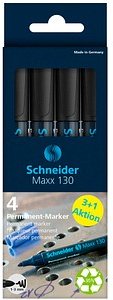 Schneider Maxx 130 Permanentmarker schwarz 1,0 - 3,0 mm, 4 St.