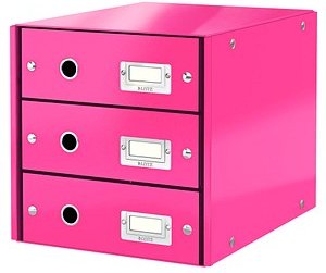 Thumbnail - LEITZ Schubladenbox Click & Store pink 60480023, DIN A4 mit 3 Schubladen