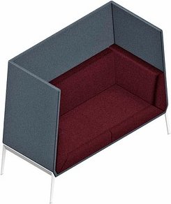 Quadrifoglio 2-Sitzer Besprechungsecke Accord bordeaux, grau weiß Stoff, 1 St.